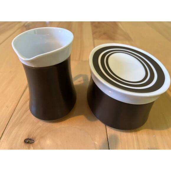 MIKASA TEMPO SEVENTY RADIAL 5889 Creamer and Sugar Bowl w/ Lid - Picture 2 of 8